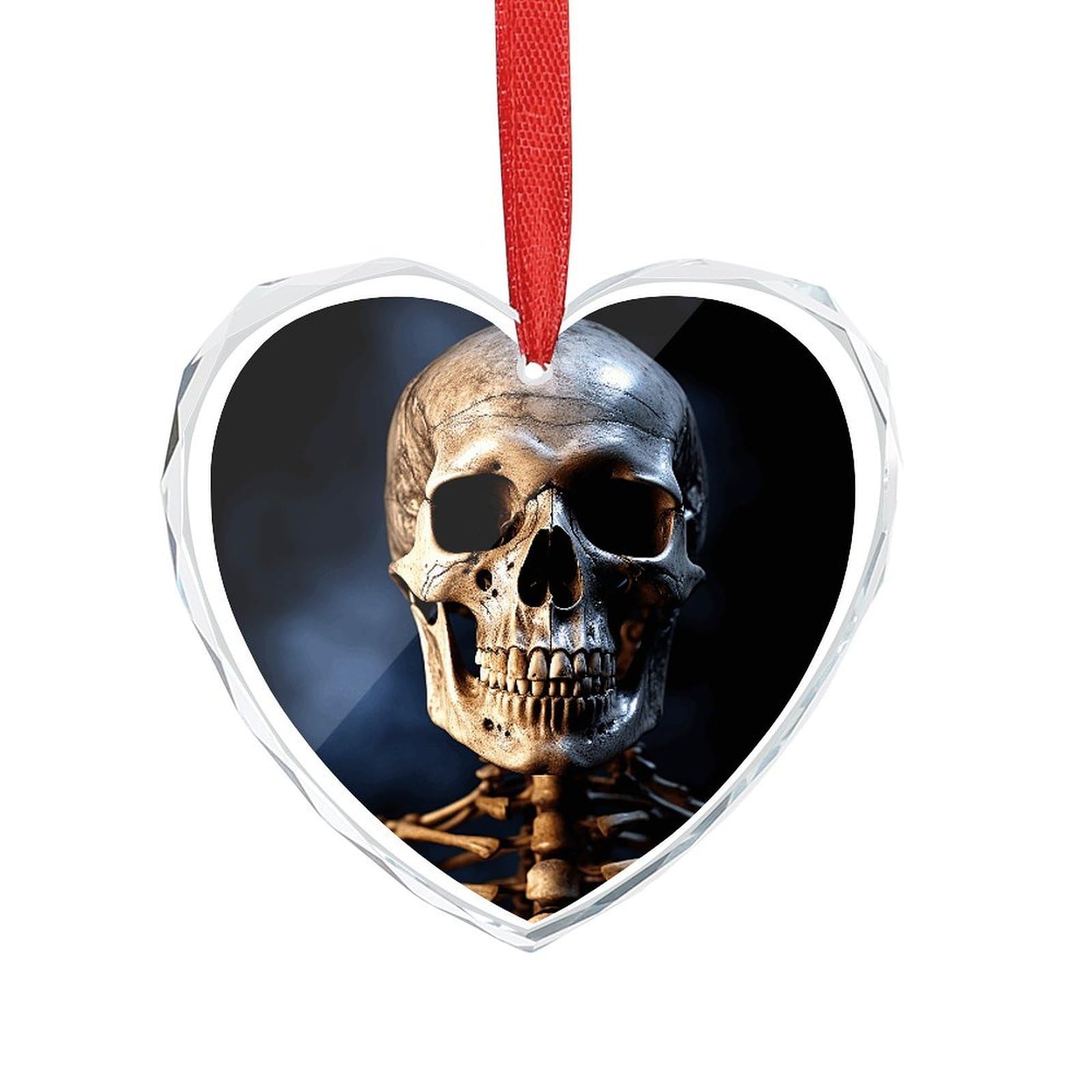 Wsoihfec Style Skeleton Engagement Gifts For Couples, Glass Ornaments Just Married Bridal Shower Decor, Heart Keepsake Decor For Bride & Groom