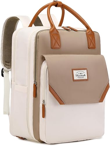 Mochila de viaje grande para mujer, 40L, mochila de equipaje personal, mochila casual, negro, beige (Black-Beige), Mochilas de viaje