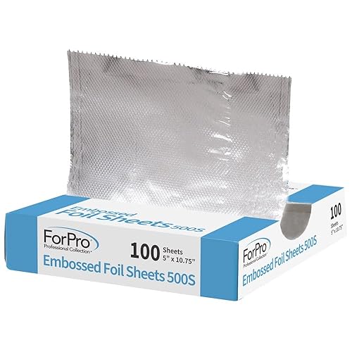 ForPro Hojas de aluminio en relieve 500S, papel de aluminio, dispensador emergente, para aplicación de color del cabello y servicios de resaltado,