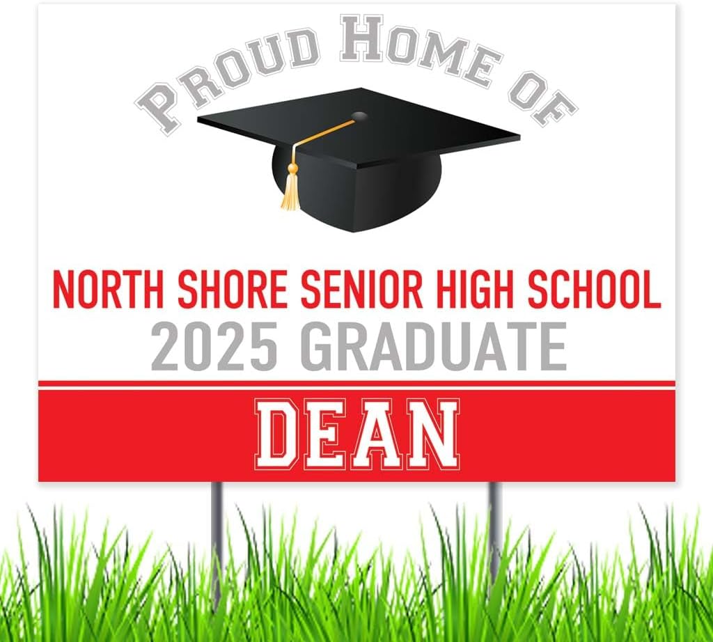 Congratulations Class of 2025 Graduate Personalized Yard Sign with Metal Stake, Custom Graduation Party Personalized Lawn Sign