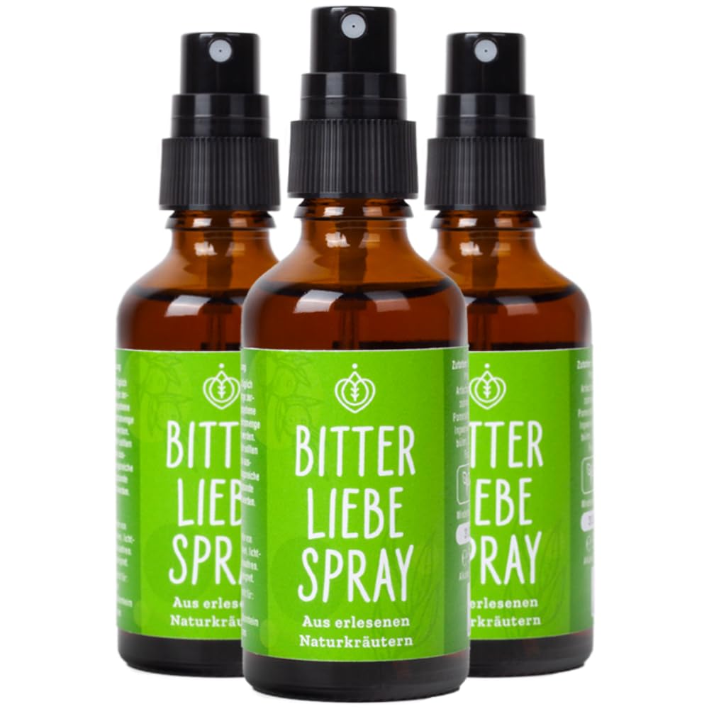 BitterLiebe - Bitterstoffe Spray 50ml - Bittertropfen als praktisches Spray - Artischocke & Löwenzahn gegen Süßhunger - nach Hildegard von Bingen