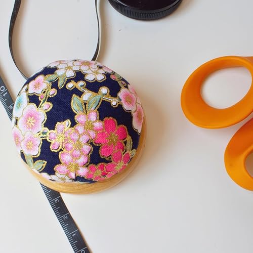 Miniatura 8 de Cojín con base de madera (flores japonesas azules)