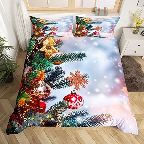 Christmas Bedding Merry Christmas Theme Comforter Cover for Girls Boys Kids New Year Presents Home Bedroom Decor Duvet Cover Teens Santa Claus Deer Youth Bedspread Winter Xmas Theme Quilt Cover