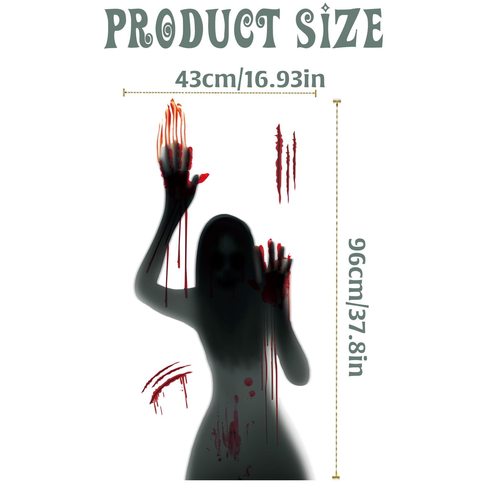 Halloween Female Wall Decal, Static Stickers Removable Halloween Window Clings Decorations, Suitable for Halloween Horror Theme Party Scary Peeper Window Prank Clings Decorations