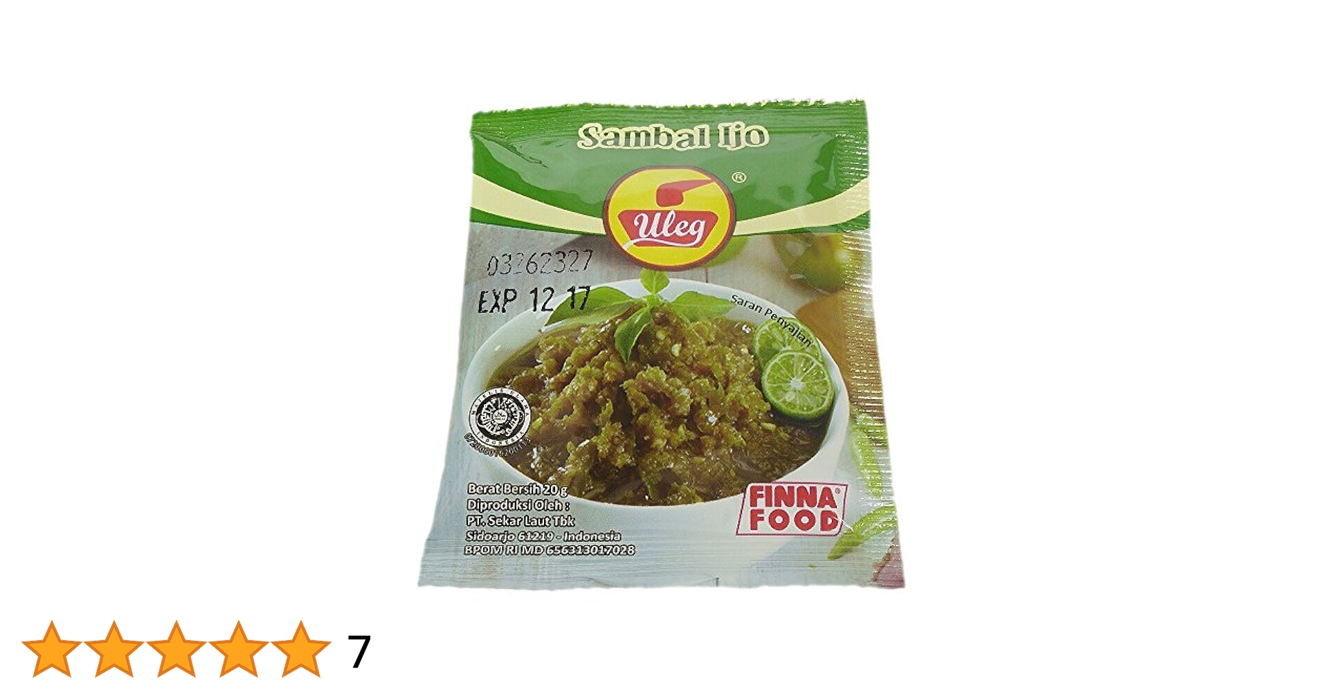 ULEG Sambal Ijo サンバル　イジョ(青唐辛子) (240袋 ) Amazon | Uleg ウレグ Sambal Ijo サンバル イジョ パウチ小袋