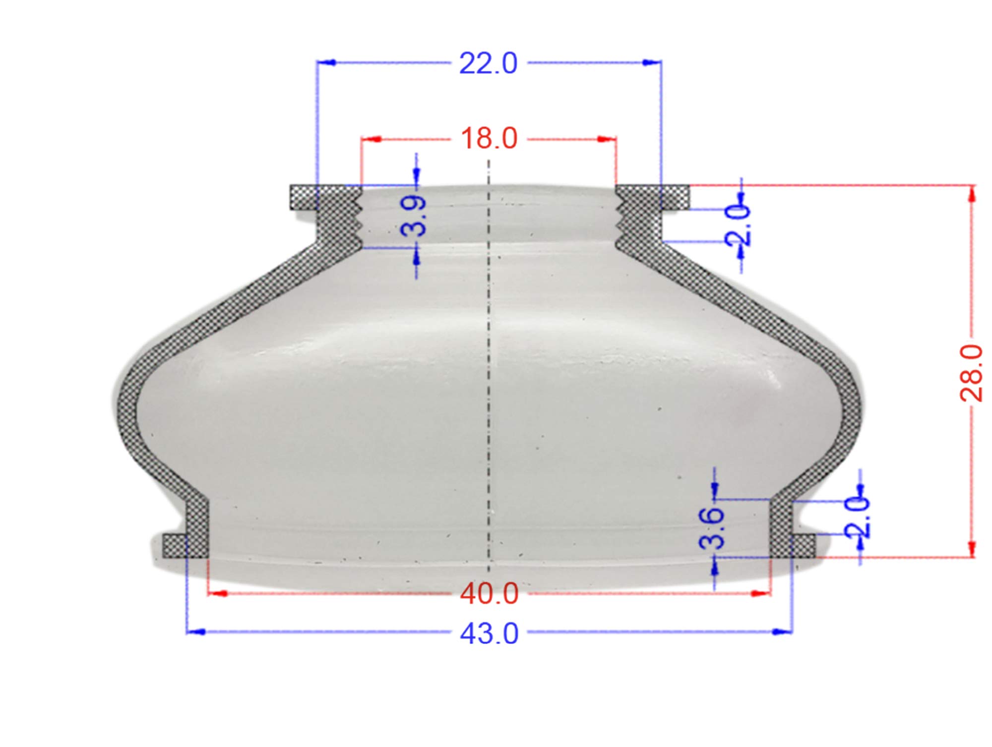 2 X HQSilicone 18 40 28 Ball Joint Dust Cover Suspension Replacement Rubber Boot