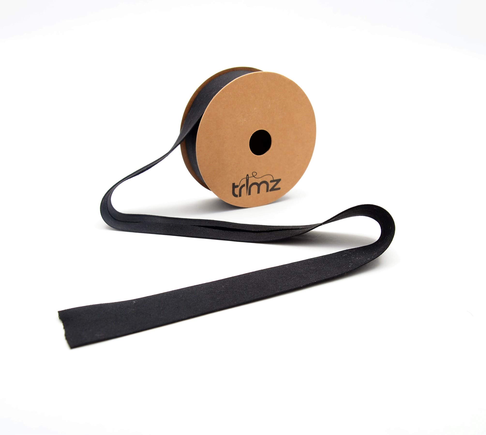 Trimz Black Poly Cotton Bias Binding, 25Mm X 5M