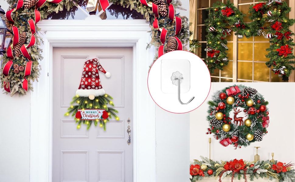 Miniatura 6 de ZESLMG Ganchos adhesivos grandes para colgar en la pared, paquete de 12 ganchos autoadhesivos resistentes de 44 libras transparentes, gancho de