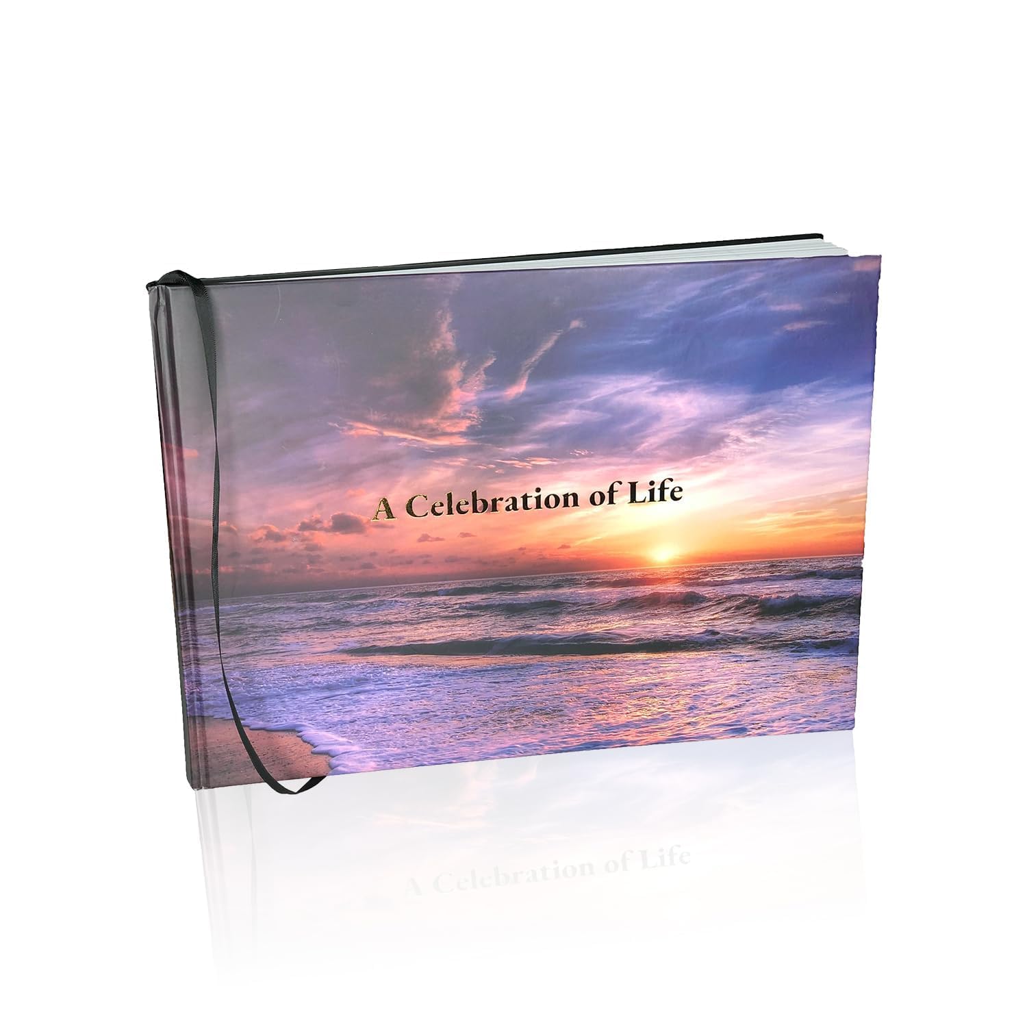 Livre d'or en cuir anti-usure Celebration of Life couverture rigide