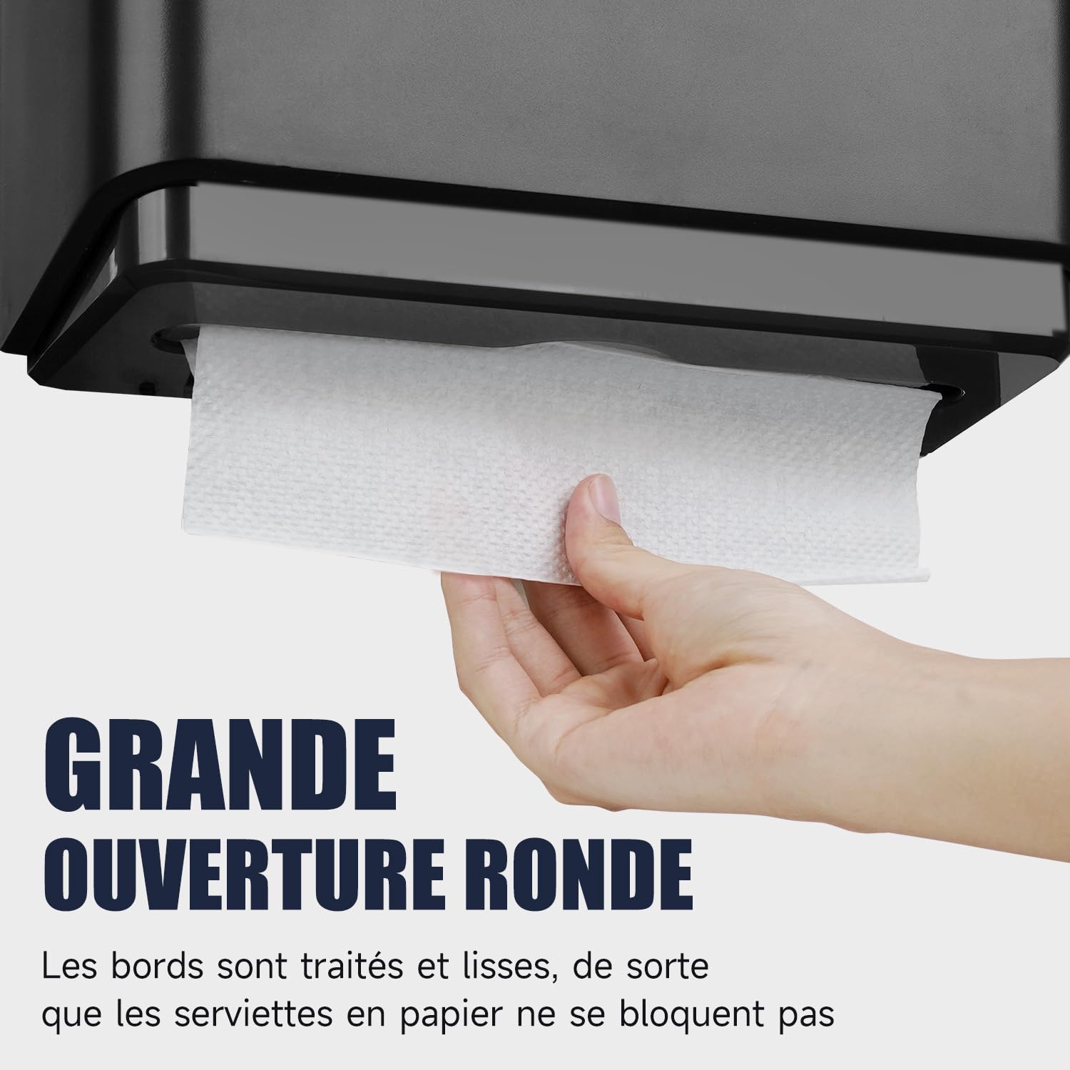 AIKE Distributeur Essuie-Mains Acier Inoxydable 250 Feuilles - Compatible H2 & Z-Fold - Montage Mural