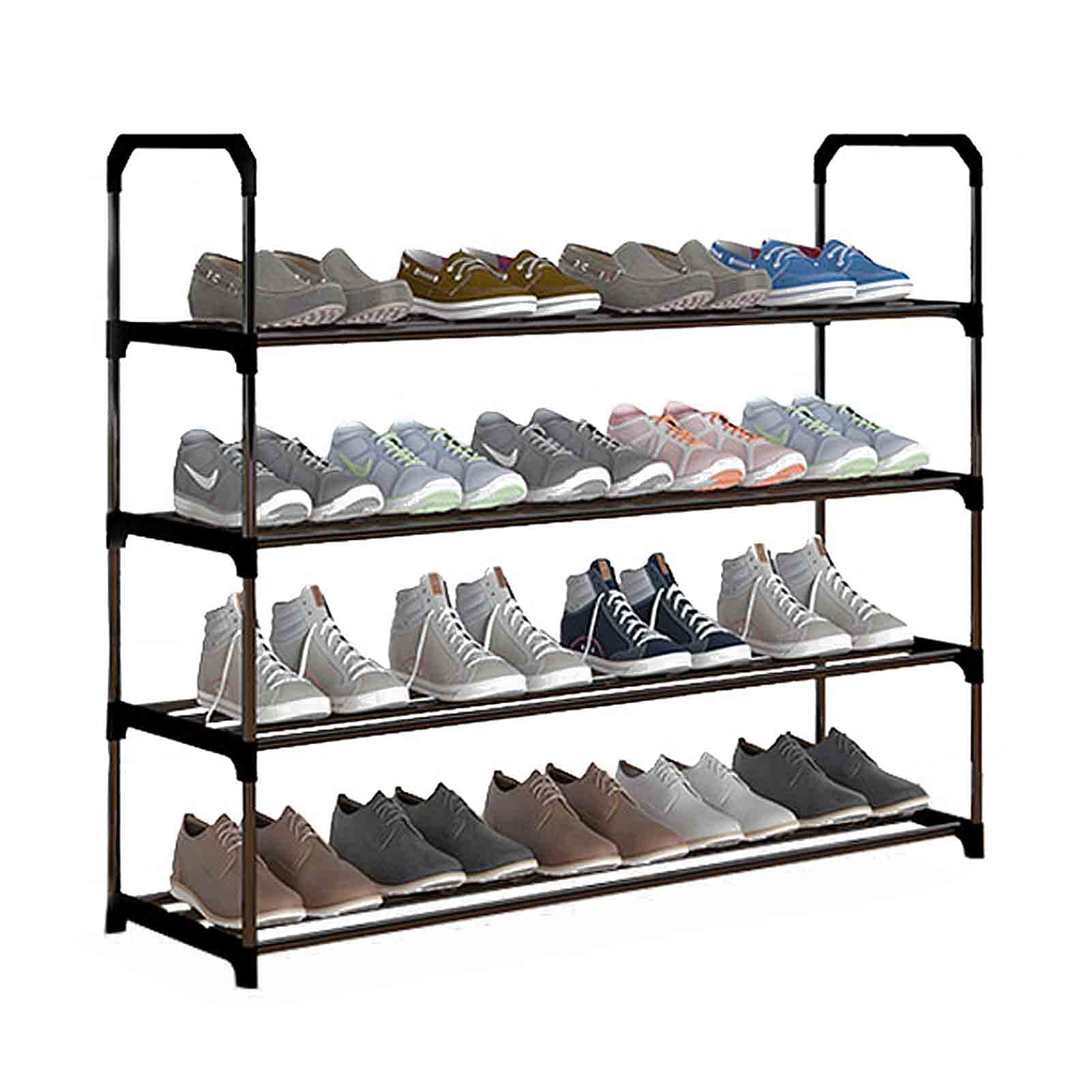 Étagère à chaussures gain de place armoire de rangement métal empilable