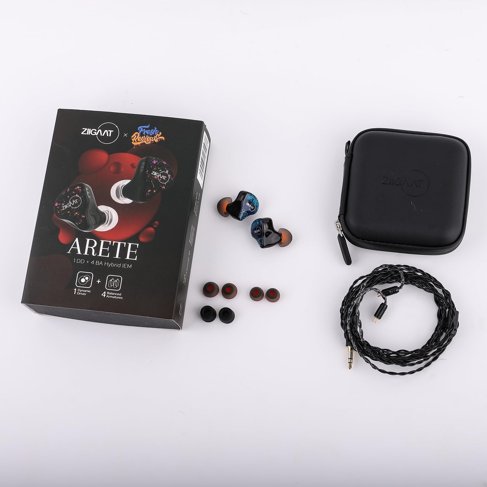 Linsoul ZiiGaat X Fresh Reviews Arete Monitor Intrauricolare, Cuffia Iem Ibrida 1Dd+4Ba, Cuffia Da Gioco Cablata, Monitor Da Studio, Cavo Iem Staccabile Per Musicisti Audiofili (Blu)