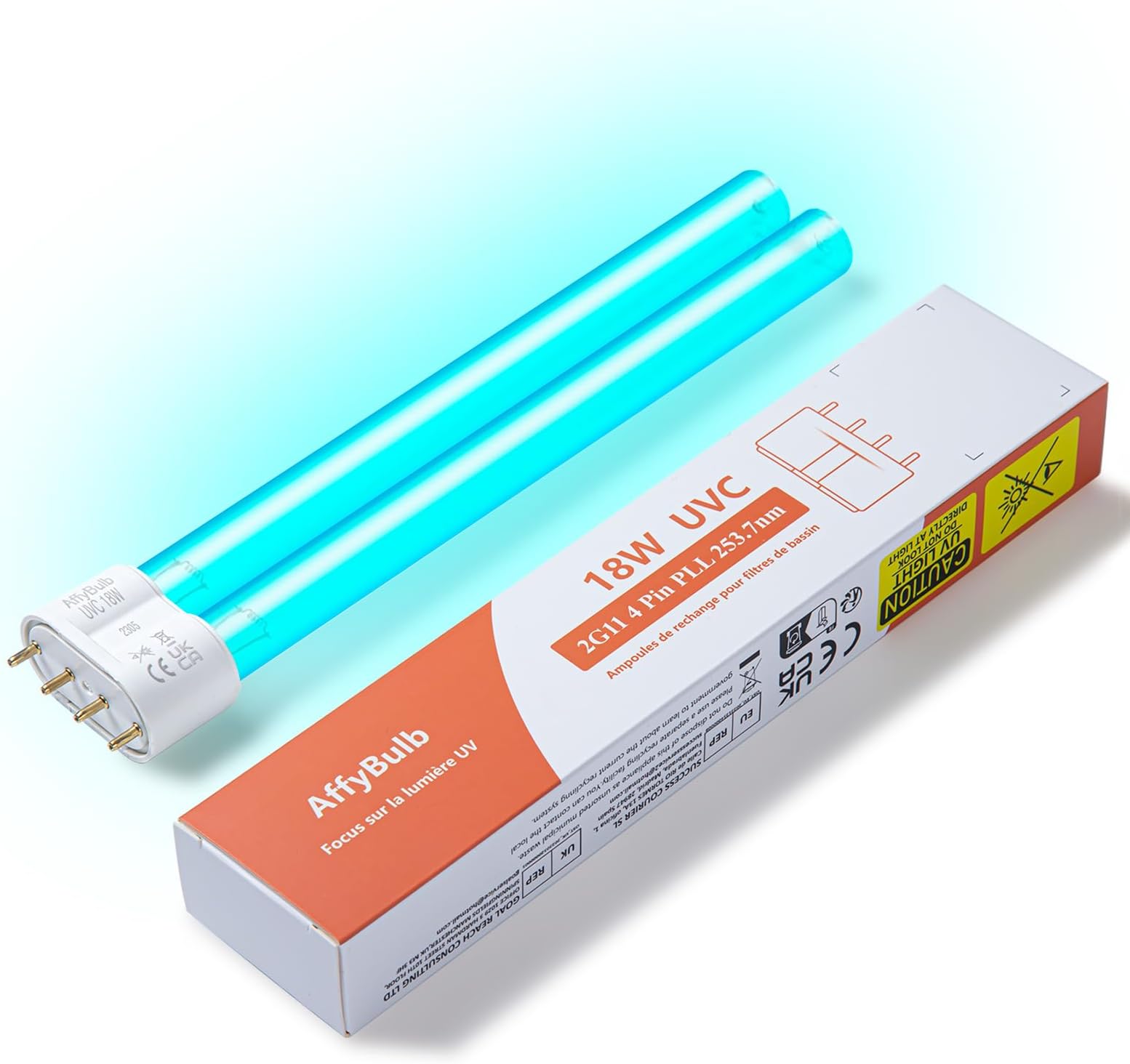 18W 2G11 PLL Replacement UV Bulb for Pond UVC Filter Machine or Clarifiers