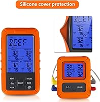 Vista 5 de Termómetro digital de carne TS-TP40 con pantalla LCD grande, cuatro sondas para horno de barbacoa de cocina