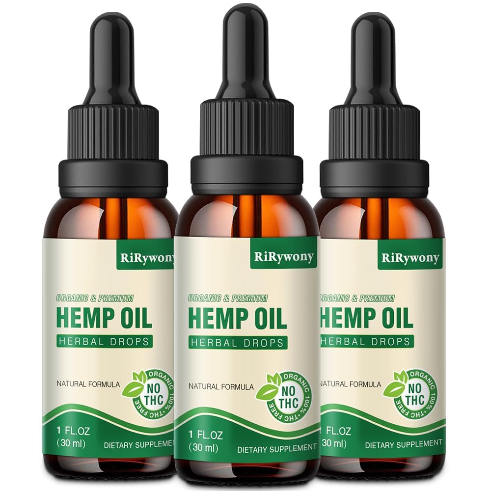 (3-Pack) High Potency Hemp Oil - 25,000 Maximum Strength - Natural Hemp Oil - C02 Extraction,Organic, Vegan, Non-GMO