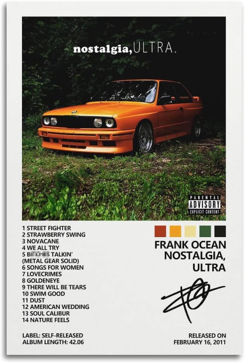Amazon.com: SUANEA Frank Ocean Poster Nostalgia, Ultra Album Cover ...