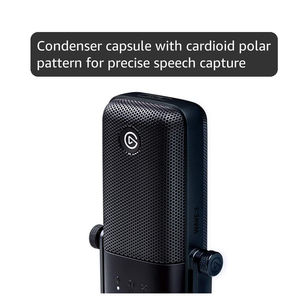 Amazon.com: Elgato Wave:3 - USB Condenser Microphone and Digital