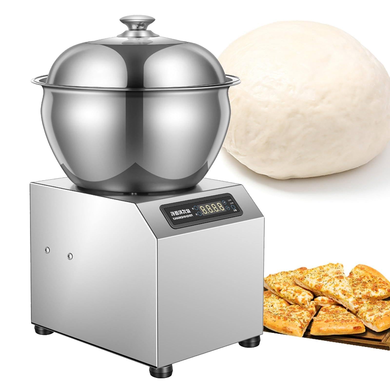 Amasadora Profesional de 1800 W, 5 kg/8 kg, con función de Calentamiento y fermentación, Pantalla LCD Digital y Temporizador, Ideal para panadería. 8kg