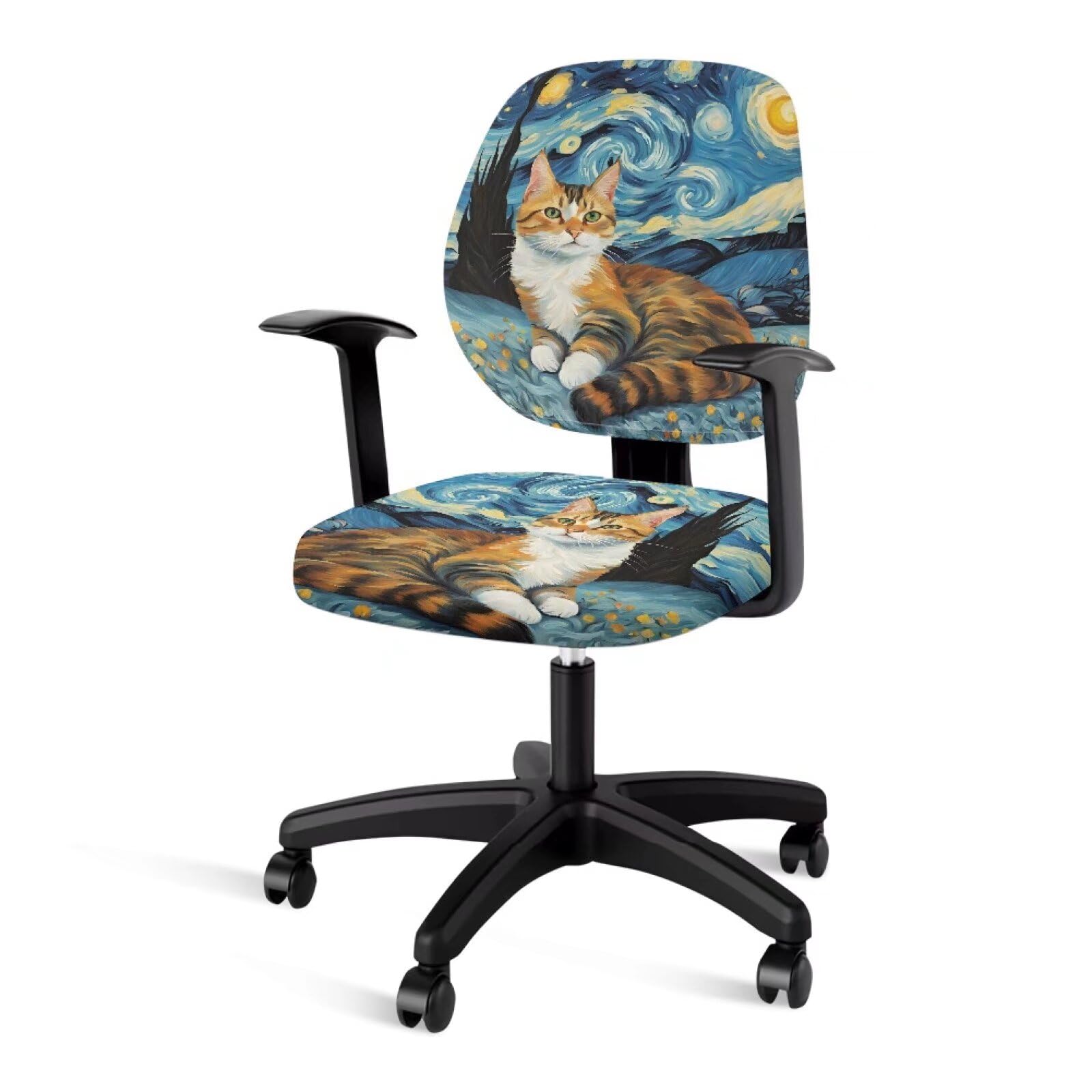 Urndoeng Starry Night Gaming Chair Cover,Starry Night Computer Chair Cover,Starry Night Office Chair,Seat Covers for Chairs,High Chair Cover,Cute