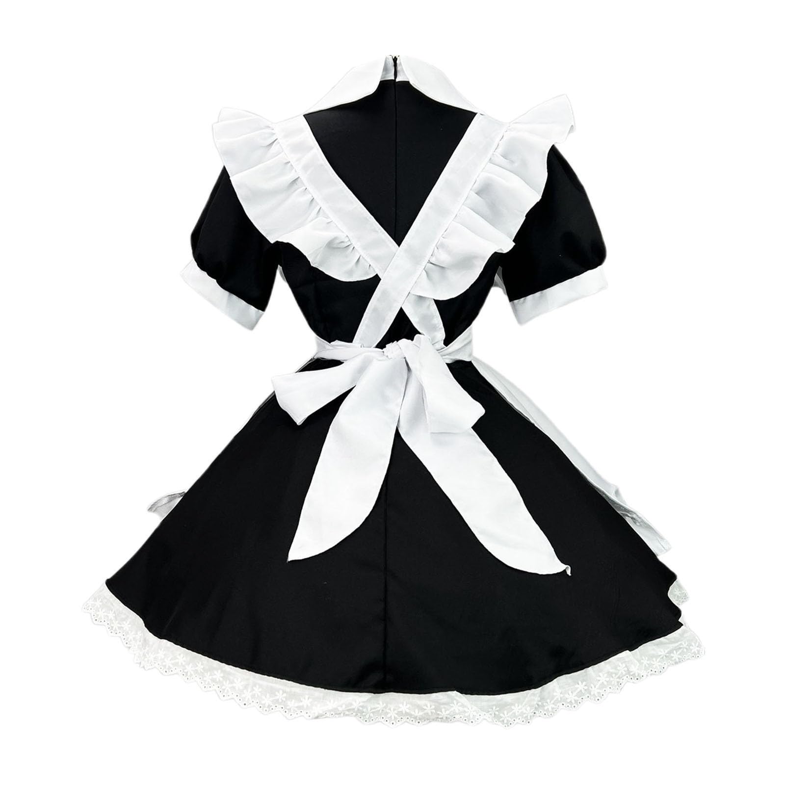 Maid Dress Niedliche Dienstmädchen Sexy Y2k Clothes Karneval Crossdresser Kleid Cosplay Anime Kostüm Rollenspiel Sissy Cheerleader Zimmermädchen Schuluniform Damen Hausmädchen Outfit Set Femboy