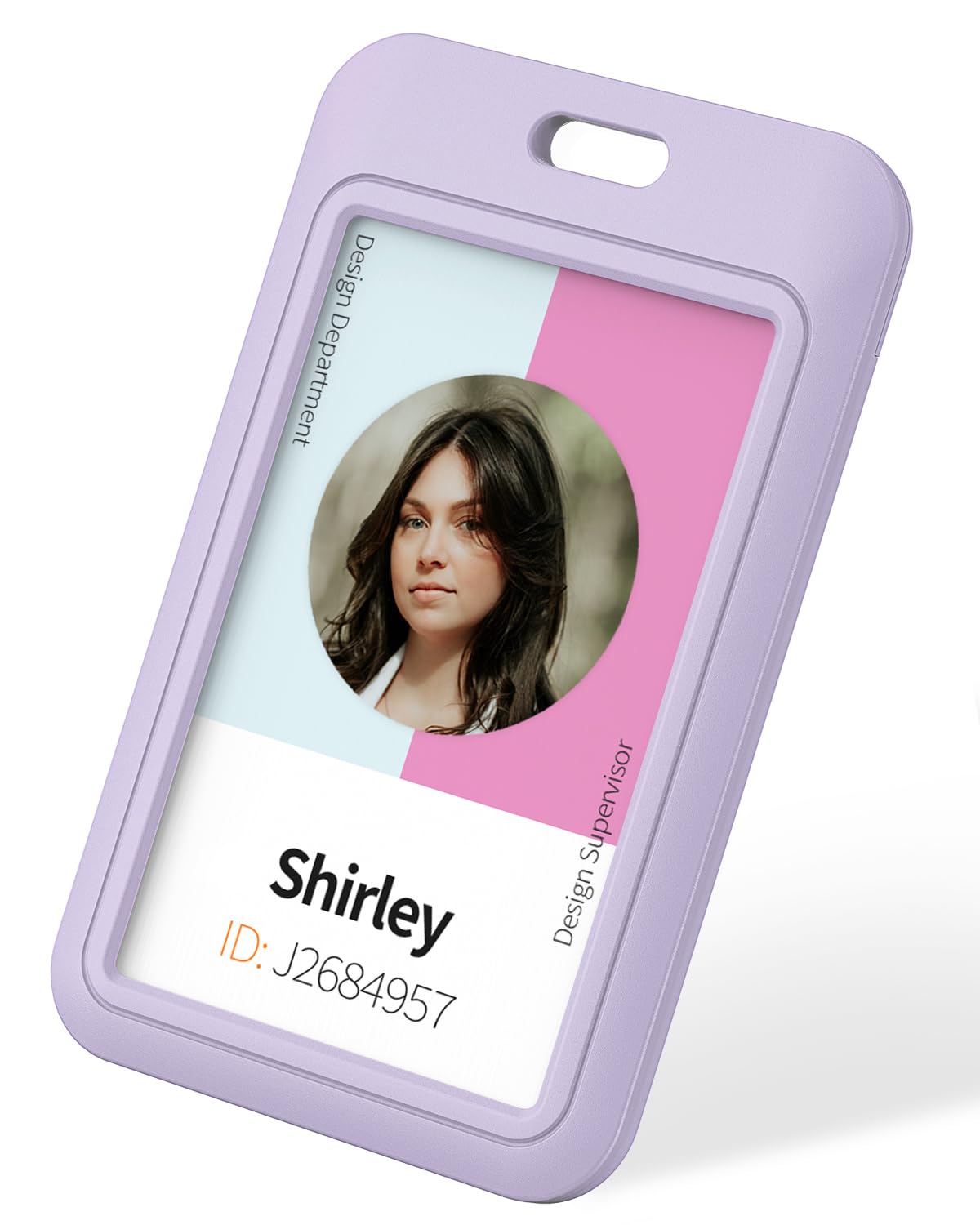 Uniclife 3 Pack Sliding ID Badge Holder Vertical Hard Plastic Case with Clear Window Light-Purple Card Protector for Office School ID Credit Cards