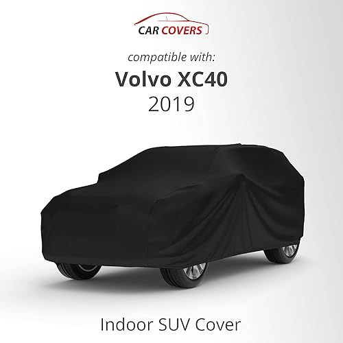 Miniatura 9 de CarCovers Funda para SUV para interiores compatible con Volvo 2020 XC40, material de satén negro ultra suave para interiores que mantiene el