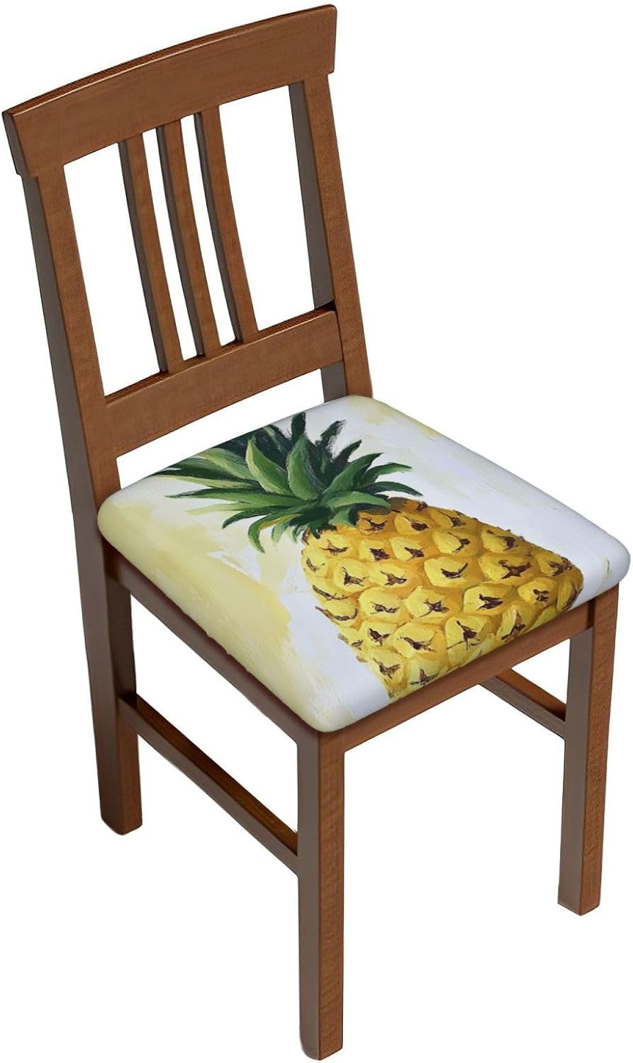 Be a Pineapple Print Square Cushion Covers 6 Pcs Set Elastic Non-Slip Seat Cushion Slipcovers Pet Furniture Protectors for Chair, Sofa