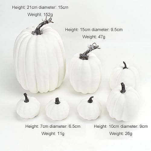 Miniatura 10 de 7 calabazas artificiales de todos los estilos, decoración de Halloween, estilo rural, granja, calabaza, temporada de cosecha, día de Acción de