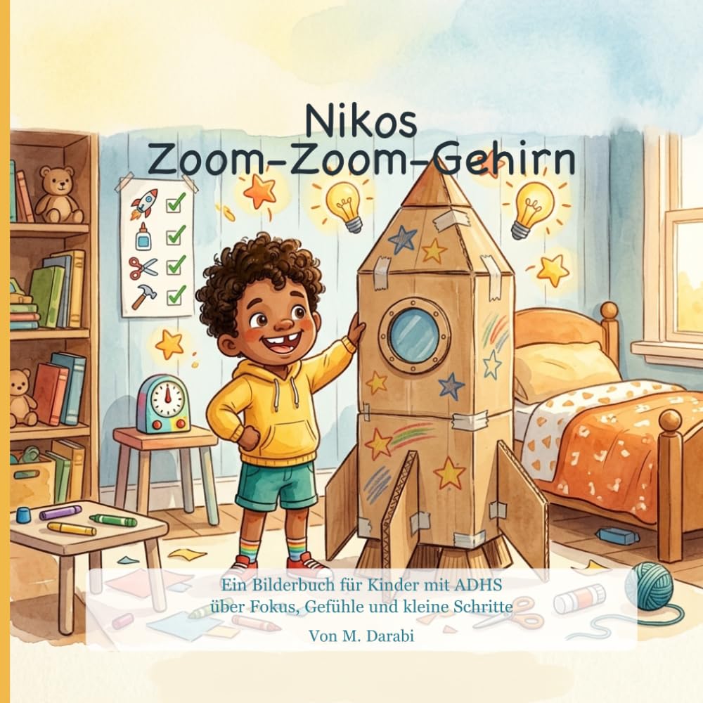 Nikos Zoom-Zoom-Gehirn: Ein Bilderbuch für Kinder mit ADHS über Fokus, Gefühle und kleine Schritte