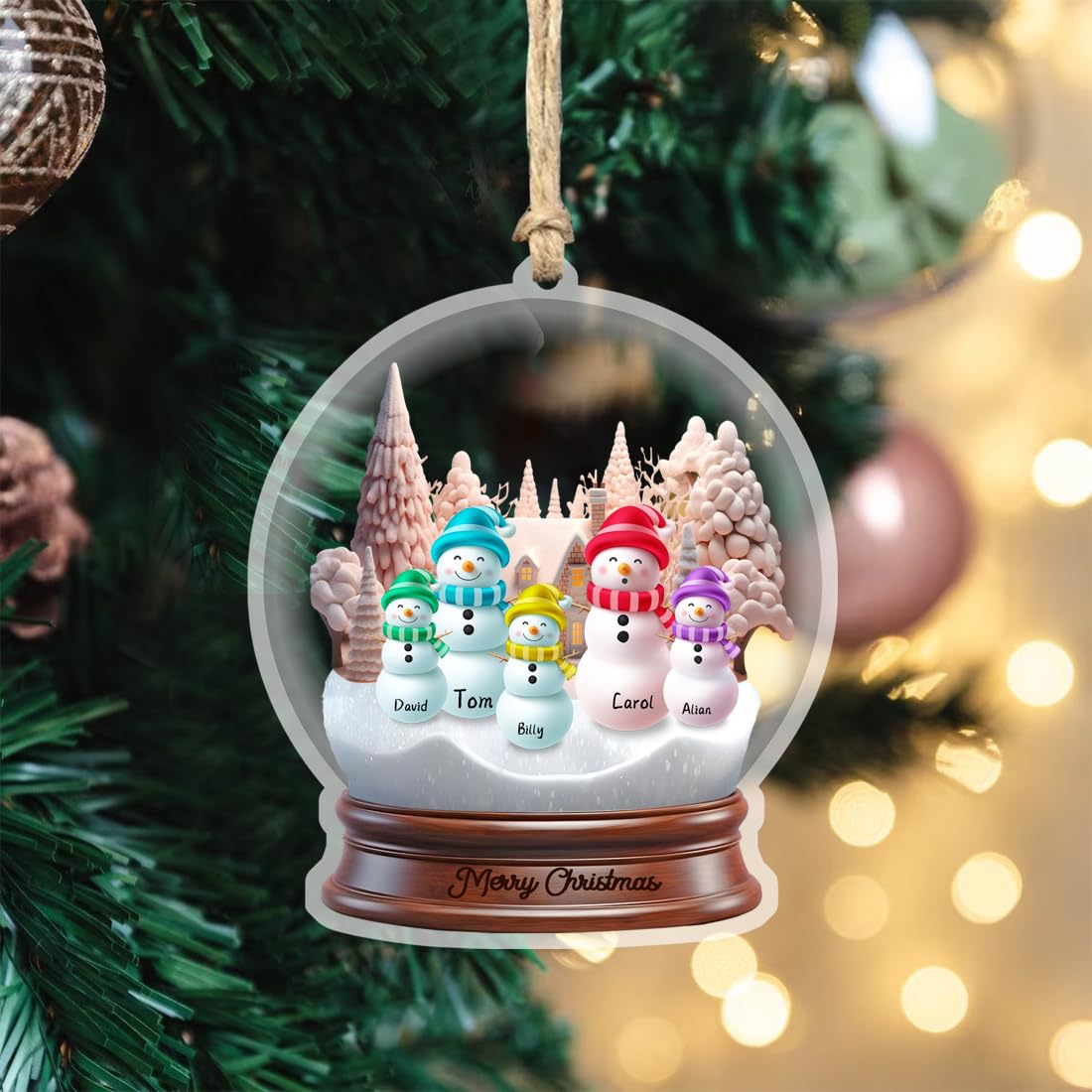 Boule De Noël Vintage Avec Père Noël - Décoration Sapin 8cm, Motifs Traditionnels En Plastique Transparent - 4