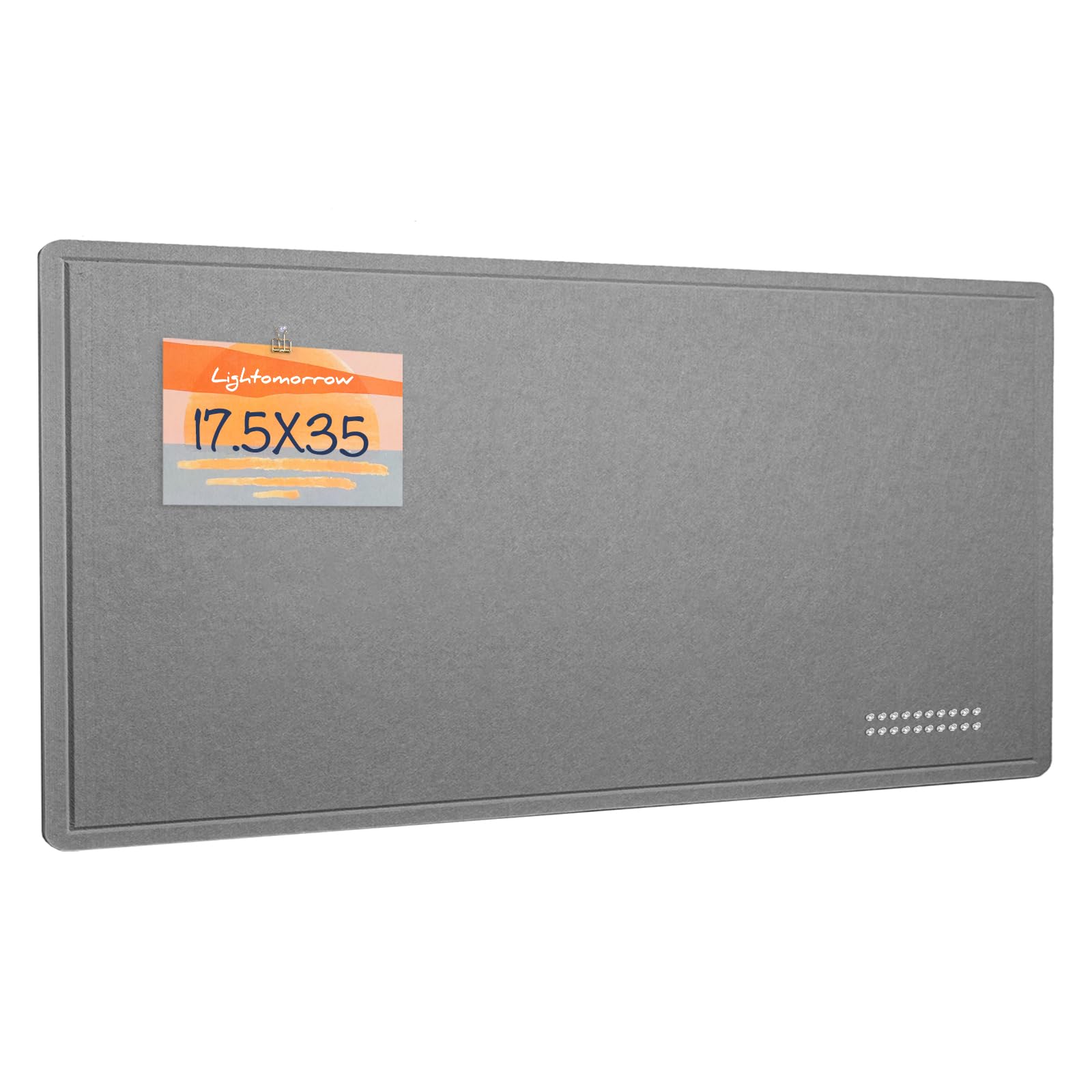 Bulletin Board, 89 x 44 cm Felt Board - Decorative Pin Board, Cork Board Alternative for Wall, Foldable Picture Board Self-Adhesive Vision Board Prayer Board with 20 Pushpins - Gray โ image 1