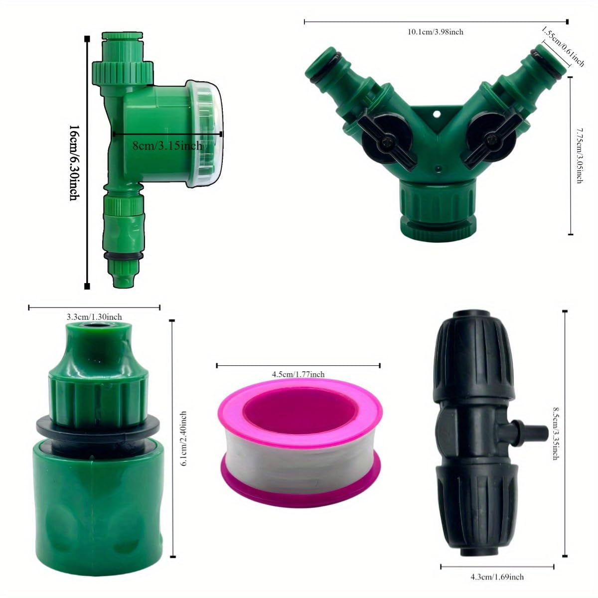 Kit di irrigazione a goccia con timer per irrigazione fai da te da giardino, dispositivo di irrigazione automatica per giardino, sistema di irrigazione automatica per giardino, verde, sistema di