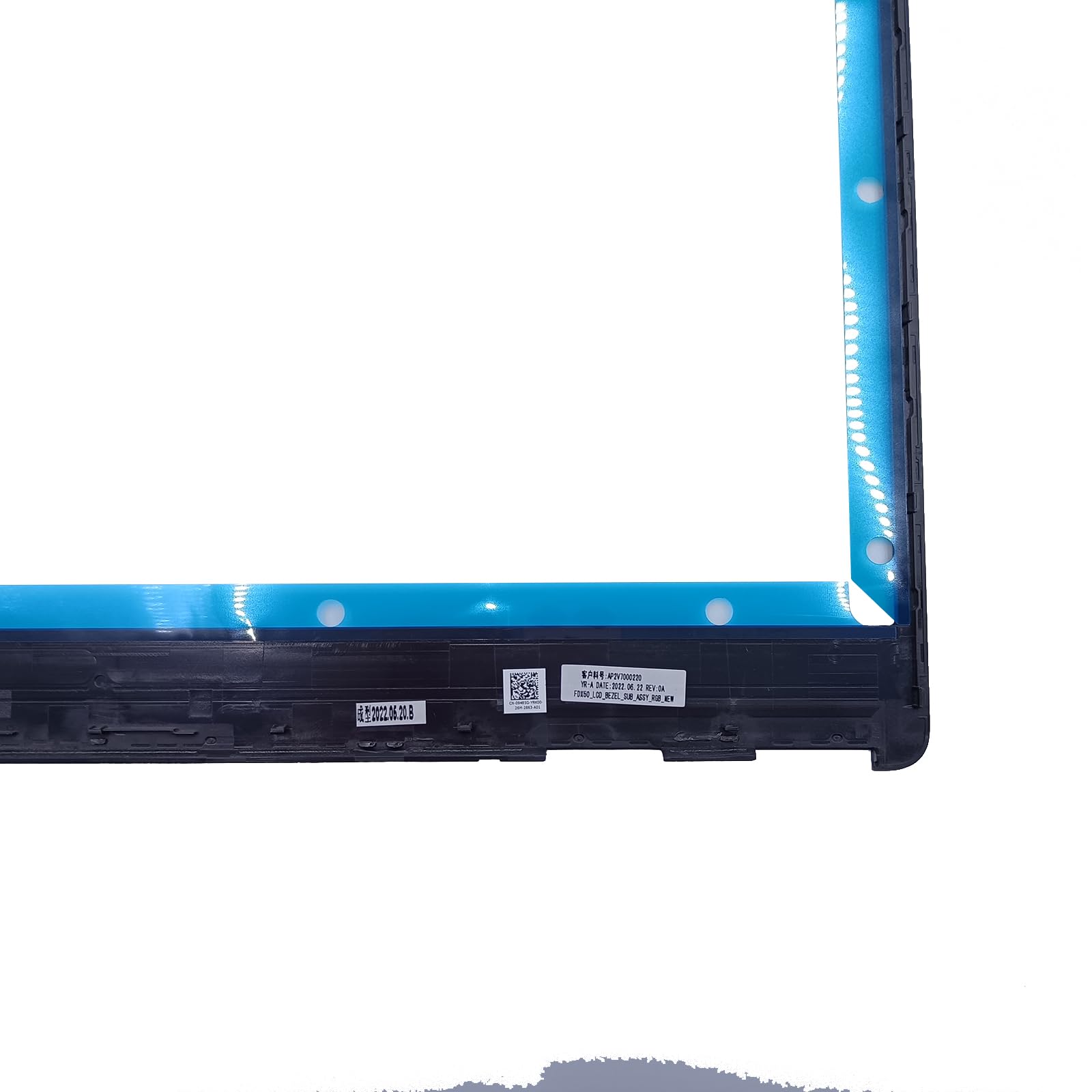 pour boîtier de Protection Avant LCD Precision 7550 avec caméra à Un Seul Trou 09485G