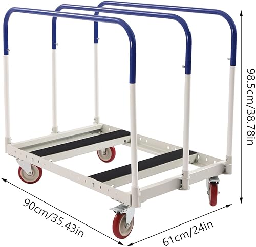 Miniatura 3 de Camión de panel de acero con ruedas giratorias carrito de panel de marco de acero capacidad de carga de 1500 libras 35 pulgadas de largo x 20