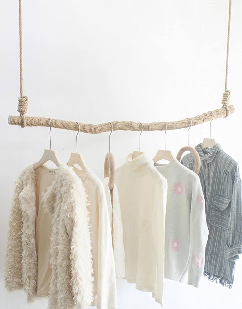 Amazon.com: FKhanger Wood Clothes Rail Wall Mounted Coat