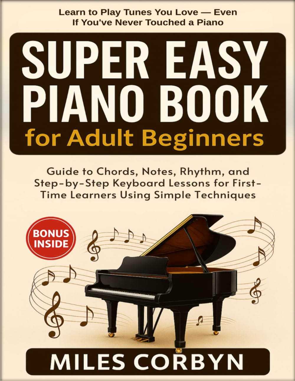 Super Easy Piano Book for Adult Beginners: Guide to Chords, Notes, Rhythm, and Step-by-Step Keyboard Lessons for First-Time Learners Using Simple Techniques
