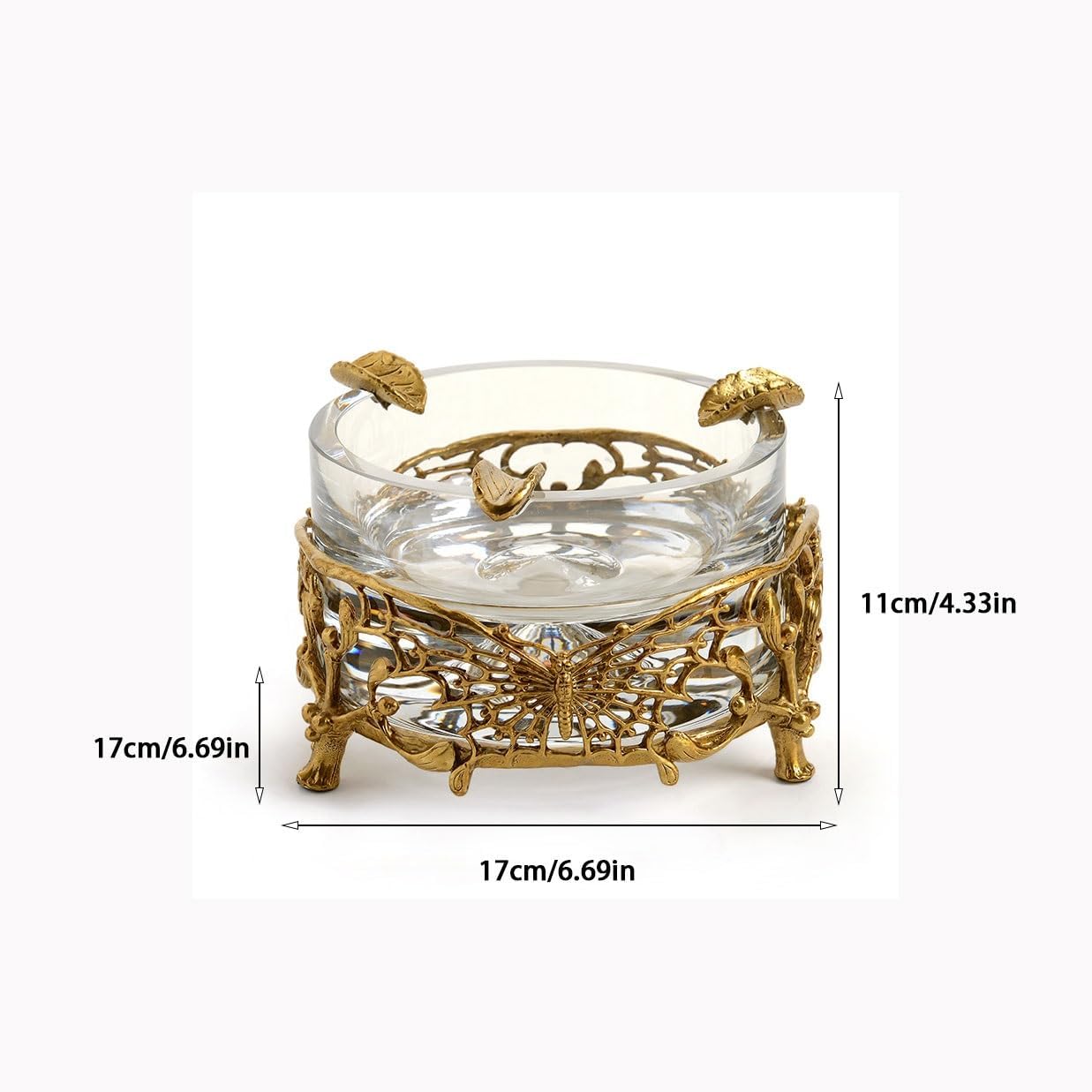 Ashtray Nordic Simple Modern Crystal Inlaid Copper Decoration Round Ashtray Ornaments Luxury Home Ashtray Accessories Ashtrays For Smokers Indoor