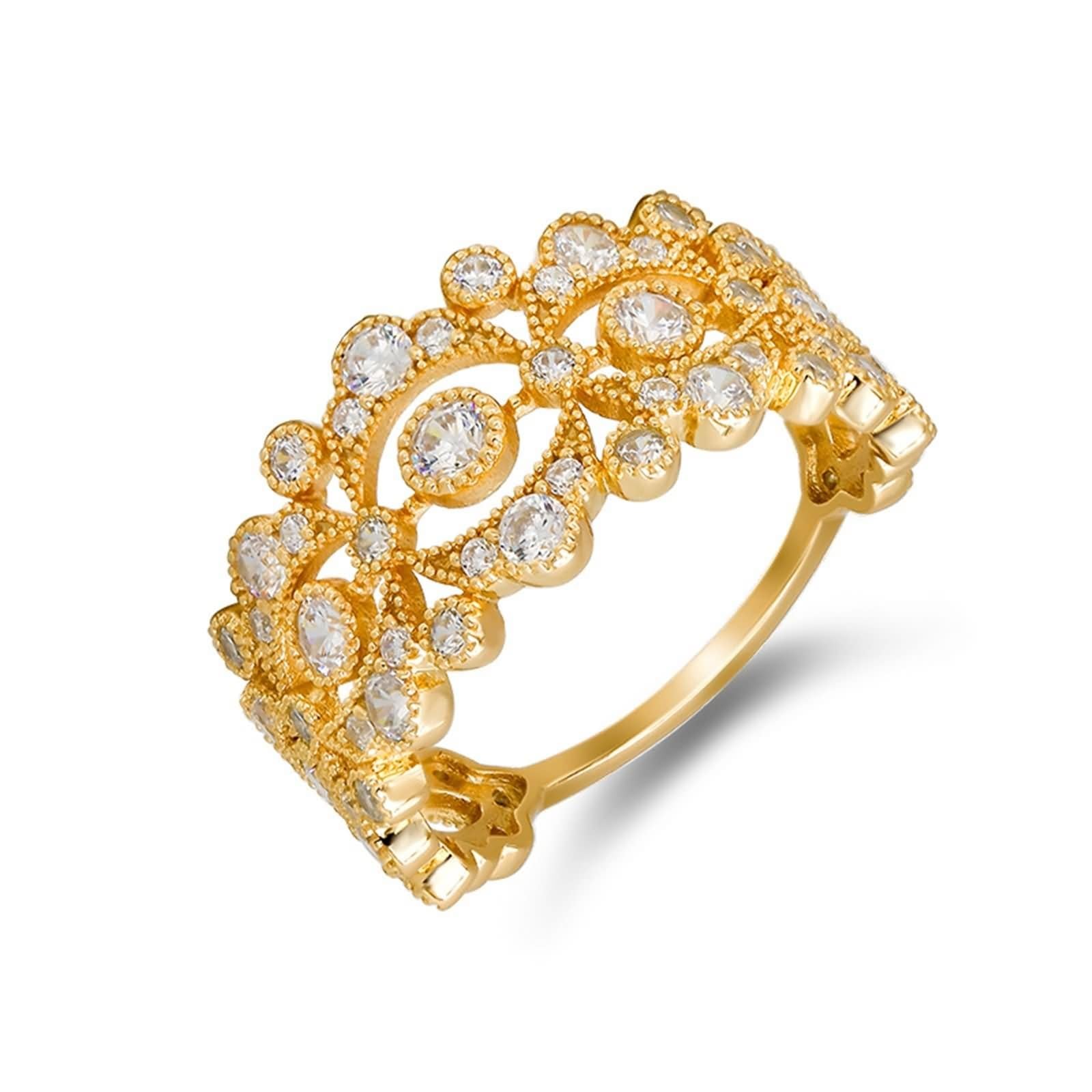 Anillo de solicitud de oro auténtico de 9 K/14 K/18 K con moissanita, forma hueca