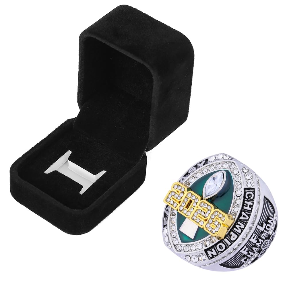 guancrown 2026 Fantasy Football Championship Ring With BoxAward Prize Trophy Sports Winner MVP FFL Ring (3, size 11)