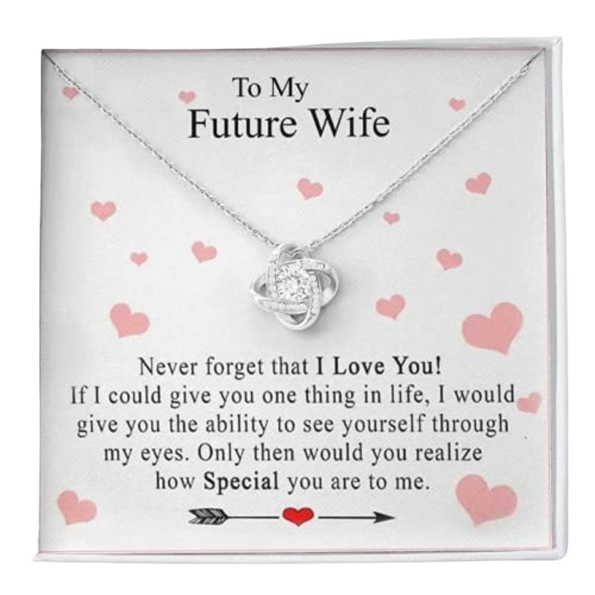 FABUNORA 925 Sterling Silver Chain Pendant & Love Knot Necklace Best Gift For Future Wife, Gifts For Women With Message Card (B0B2LKY6LH) Amazon Price History, Amazon Price Tracker