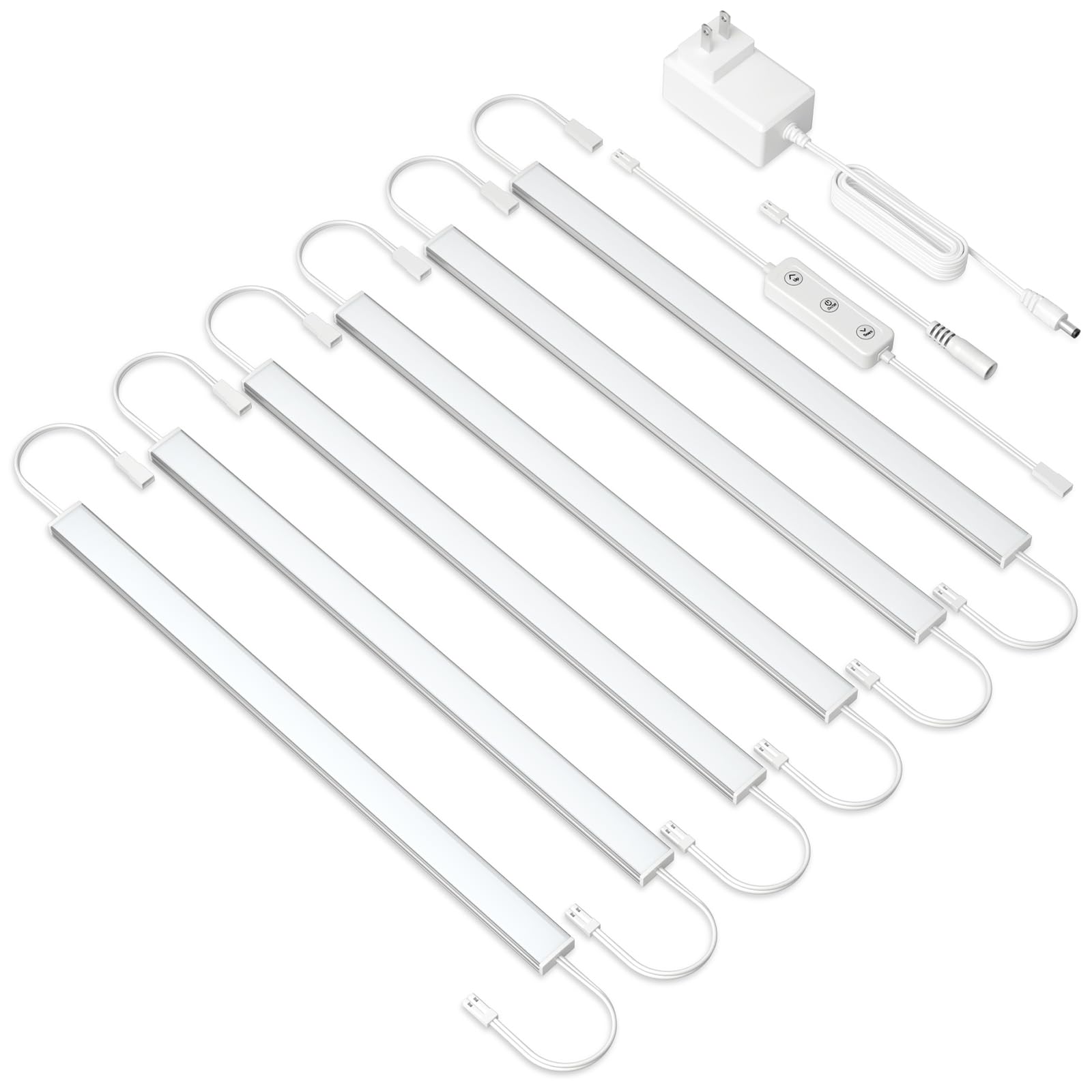 Enchufe de iluminación para debajo del gabinete 6 tiras de luz fina y brillante de 12 pulgadas. Luces regulables de 24 W para gabinete de cocina, sobre encimera, caja de herramientas