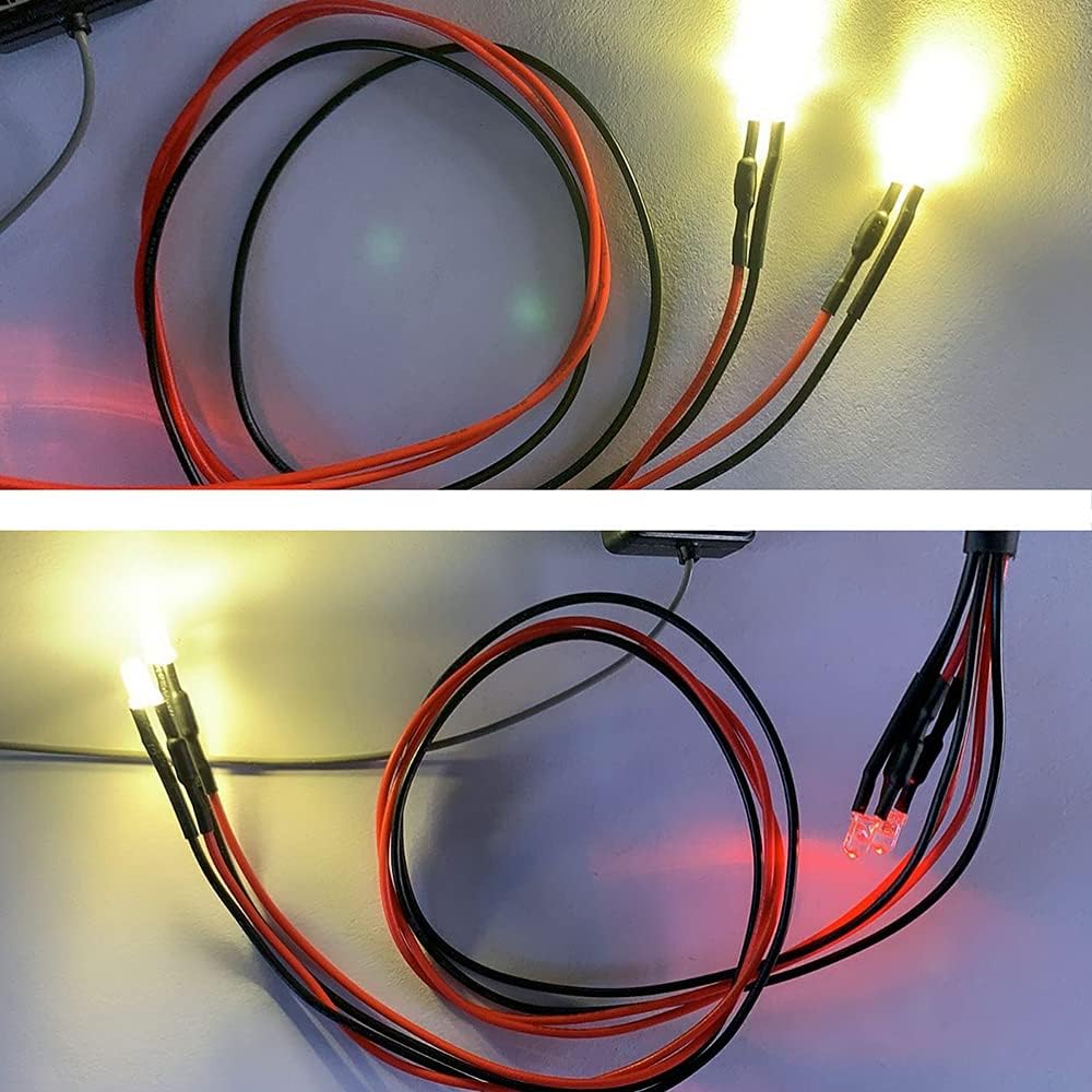 RC-Hub LED Front Light Headlights Bumper Light Set for 1/24 Axial SCX24 AXI00001 RC Crawler Car (Yellow+White)