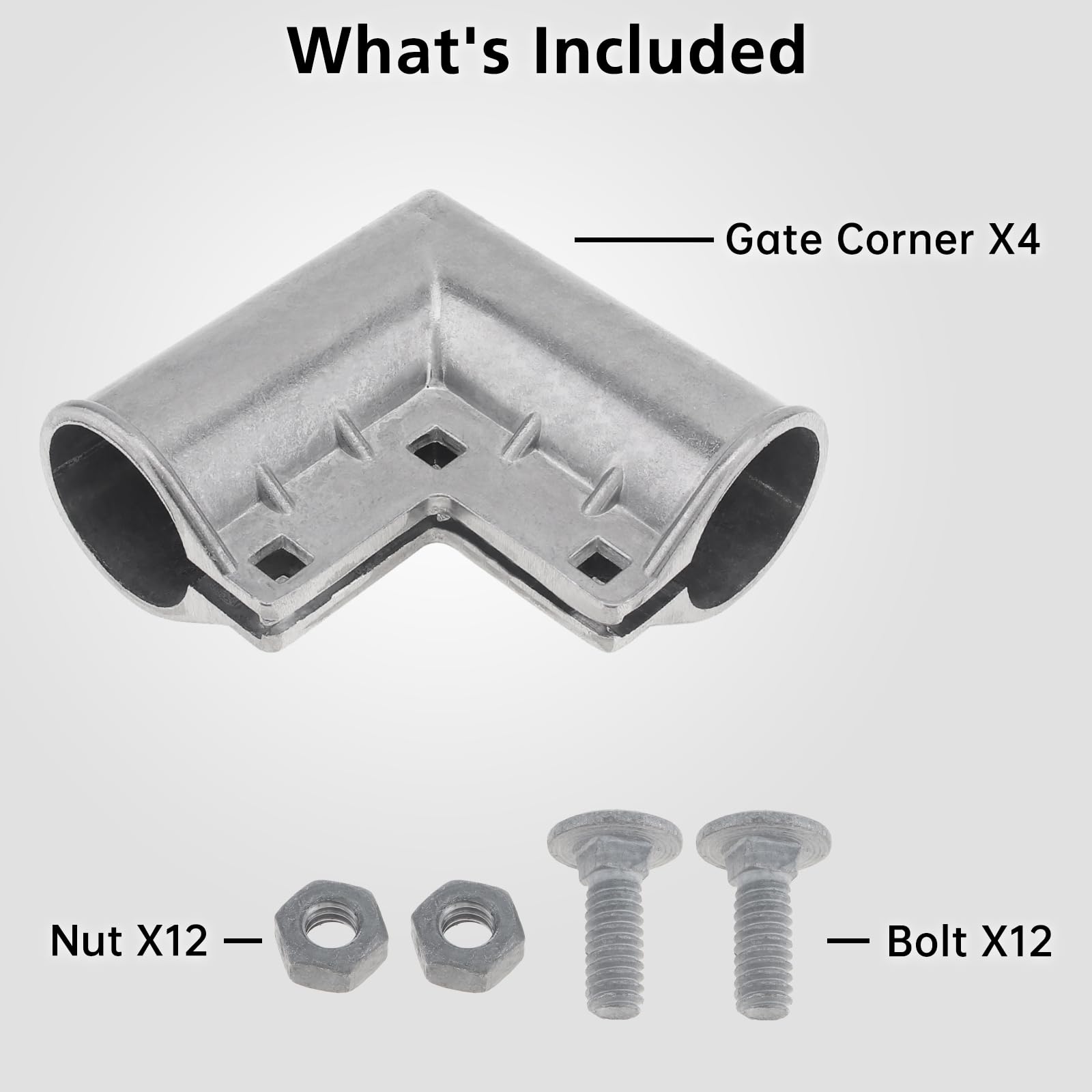 4 paquetes de esquina de puerta de aluminio de 1-3/8, codo de puerta de valla de enlace de cadena