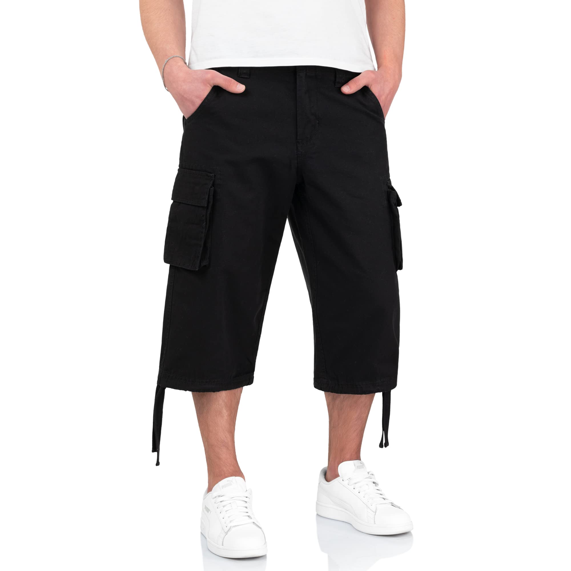 Surplus Raw Vintage Men's Black ´S Cargo Trooper Legend 3/4 Shorts, S