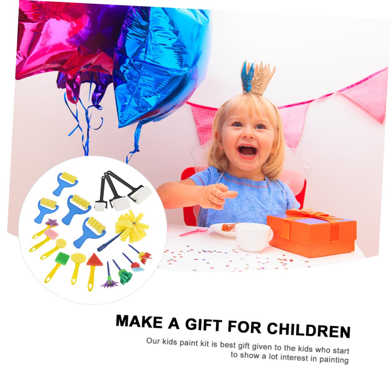 NAMOARLY 1Set Art and Craft Paint Sponge DIY Learning Tools for Includes Sponge Brushes Brushes Rotating Brushes Handle Rollers for Young