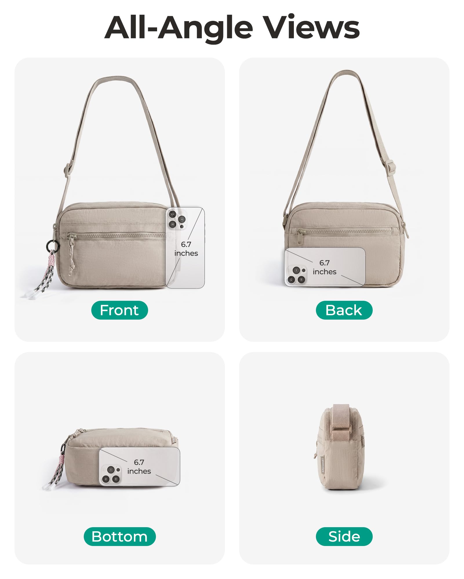 BAGSMART Cross Body Purse, Small Crossbody Bags for Women Travel Purse, Casual Shoulder Handbag Wallet — view 7