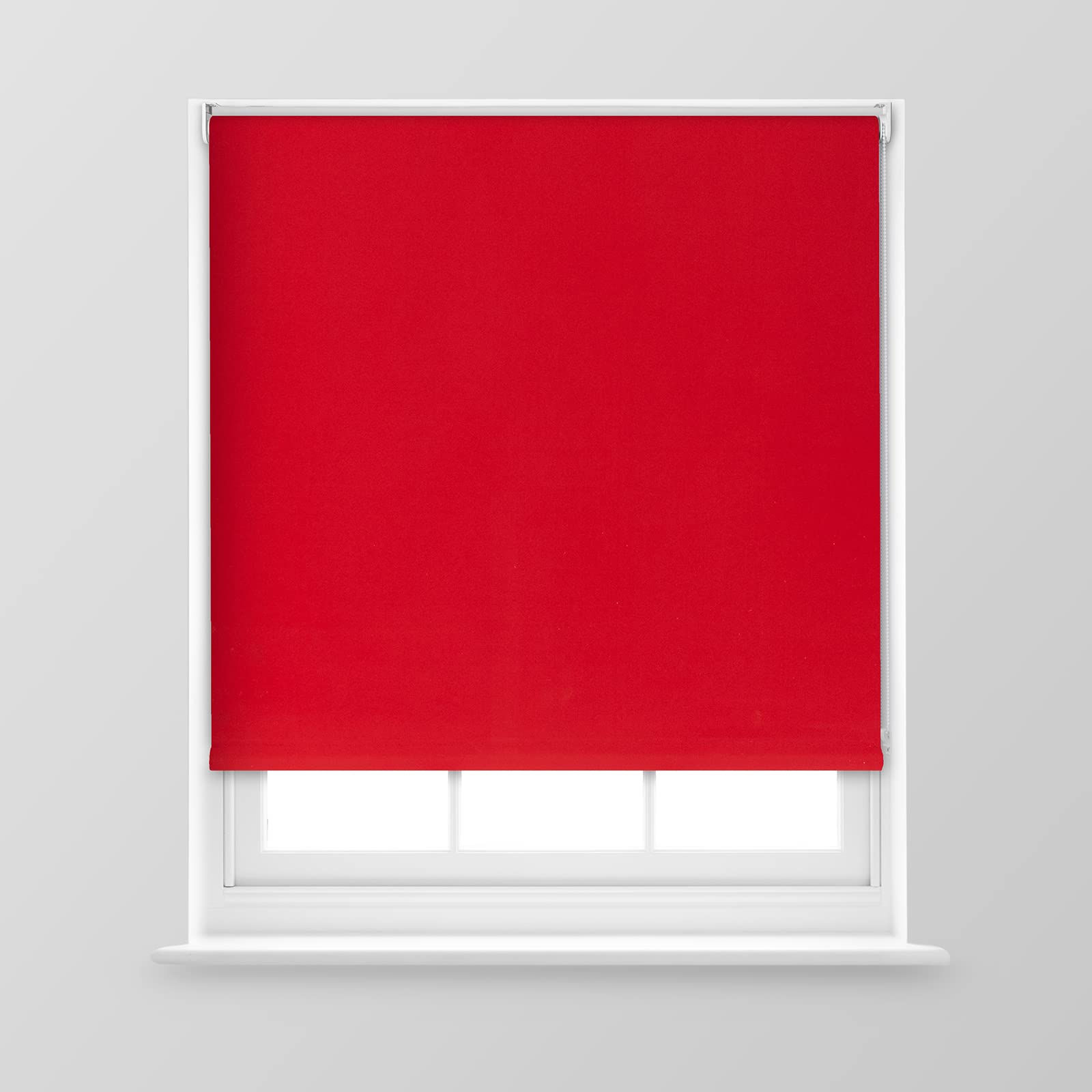 A.Unique Home Premium Trimmable Thermal Blackout Roller Window Blind in a Variety of Colours and Sizes Ideal for any Room - 6FT - Red - 180cm (W) x 170cm (L) | 70.8" (W) x 66.9" (L)