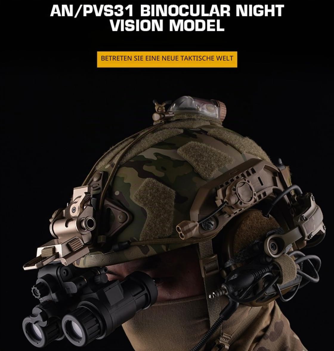 Peminkoo Taktischer Helm AN/P.VS31 Fernglas Nachtsichtbrille NVG Dummy Modell Keine Funktion (Black)
