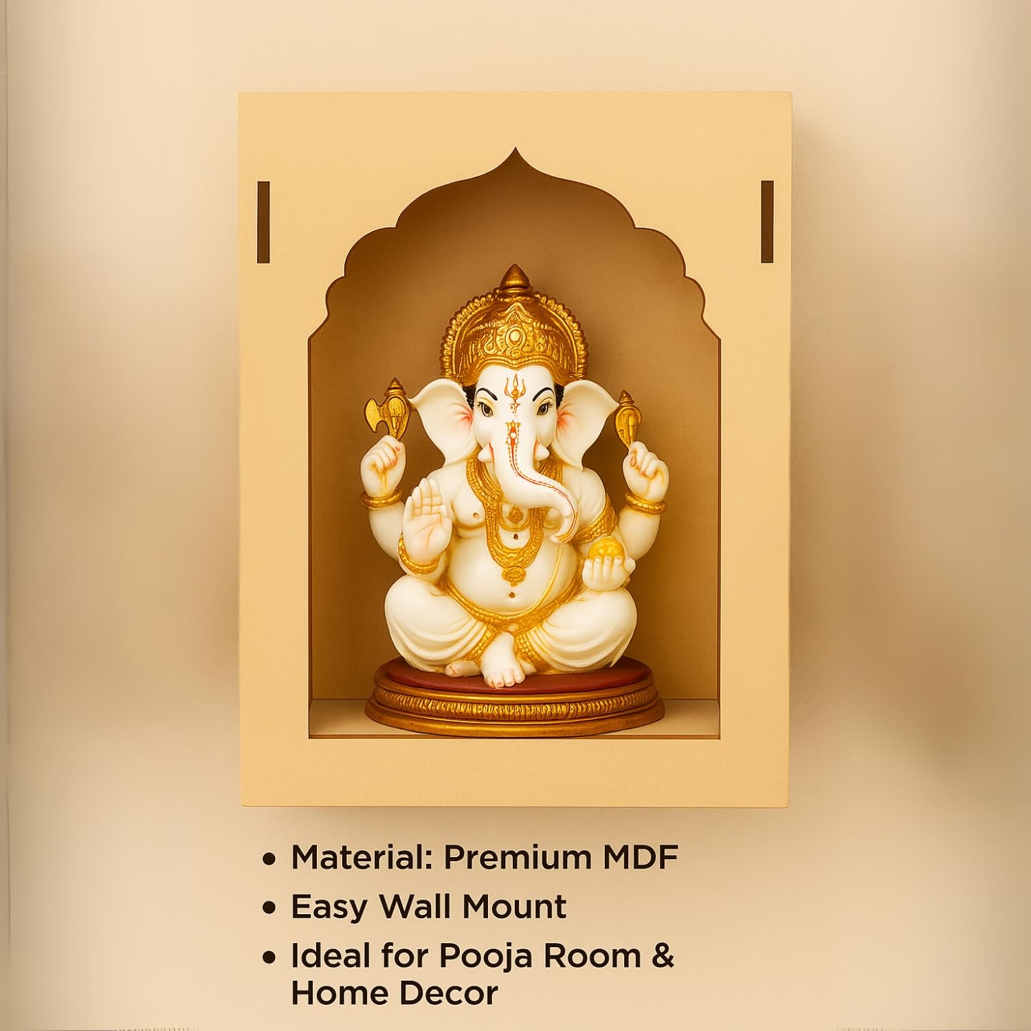 LET'S DIY Unfinished Wood MDF Jharokha Wall Decor Kit - Plain Box Cutout Wooden Craft for Creative Home Decor, Customizable Frame for Art, Painting, and DIY Projects 1