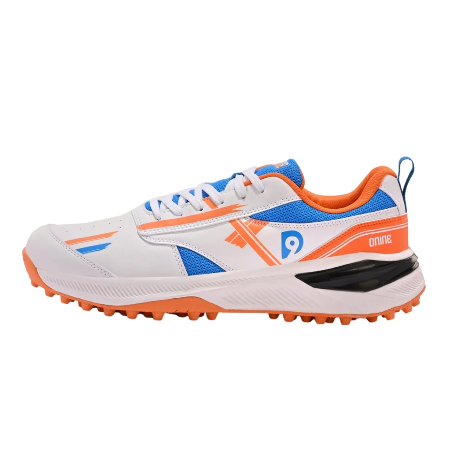 Blaster 1 Rubber Studs Cricket Shoes 9 UK – Ultra-Lightweight, Durable & High-Grip Cricket Footwear for Maximum Performance (Bold Sun Orange/Diva Blue/White)